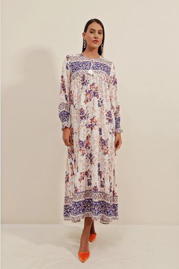 Bigdart 1947 Patterned Long Dress - Y. Purple