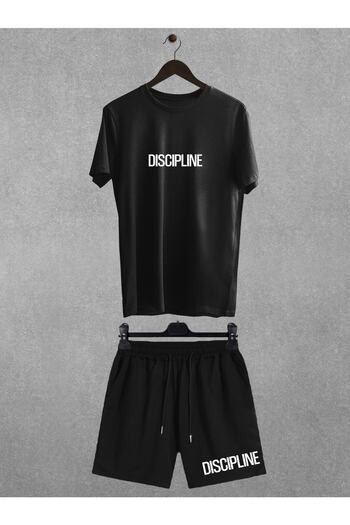 Pear Wear Discipline Printed Oversize T-Shirt Regular Fit Shorts T-shirt Shorts Double Set