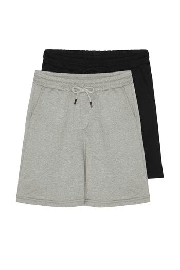 Trendyol Collection Színes alap rövidnadrág - 2 csomag, normál szabású TMNSS21SR0095