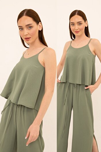Laranor Nile Green Adjustable Rope Strap Ayrobin Blouse
