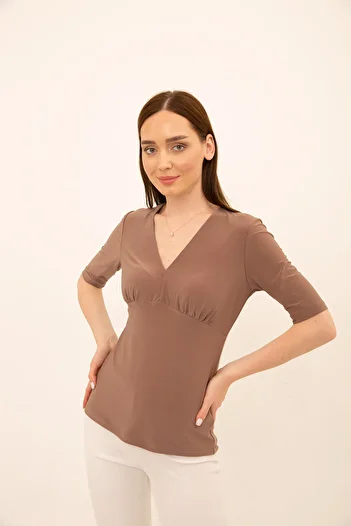 Laranor Mink V-Neck Blouse