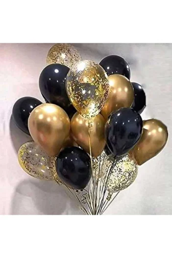 Deniz Party Store Transparent Balloon with Confetti Chrome Balloon Set