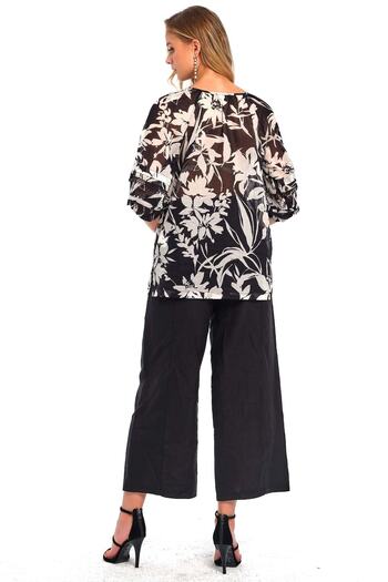Guitar V-Neck Multicolored Voile Tunic