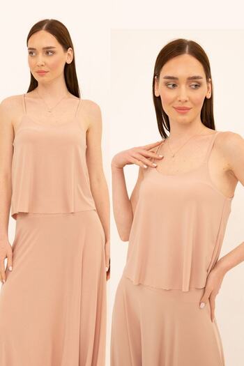 Laranor Cream Adjustable Rope Strap Blouse