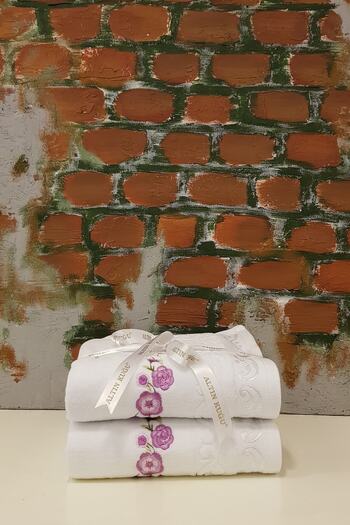 Özdilek Dila V3 Embroidered Towel 2-Pack - White