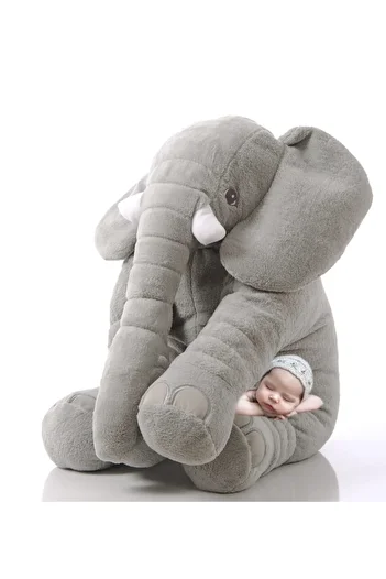 Sole Jumbo Elephant 65cm Toy Elefant - Sleeping Friend Gift (Grey)