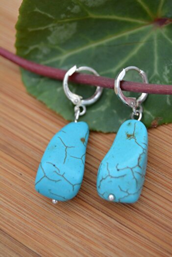 Stoneage Modern Stoned Women's Earrings Turquoise
