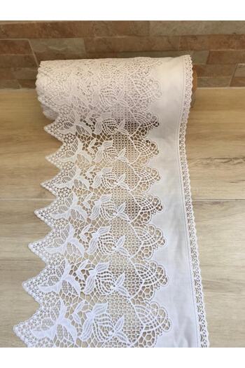 Nurteks Gray Lace Shelf Cover, 22 cm Width, 5 Meters Length, Stylish and Elegant Design