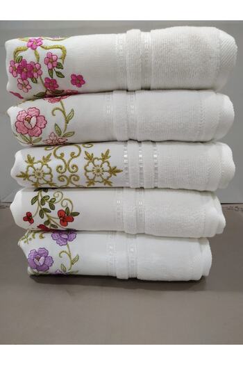 Özdilek Ceylin Embroidered Towel (5 Pieces) - Dowry Towels / Assortment