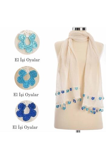Dosimira Gradual Flower Embroidered Handmade Cotton Shawl