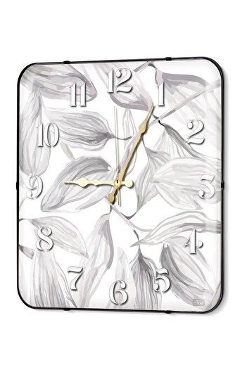 The Mia White Wall Clock Leaf a 35 cm