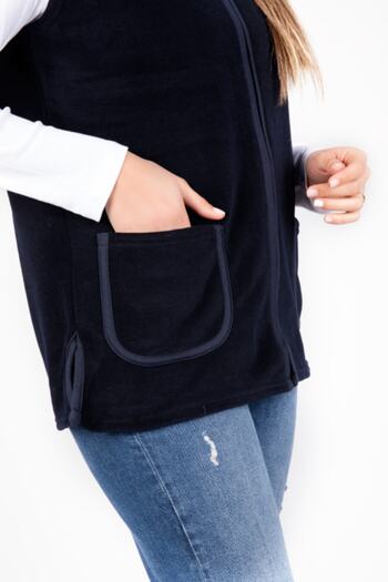 Kardelen Butik Ümraniye Women's Navy Blue Fleece Vest