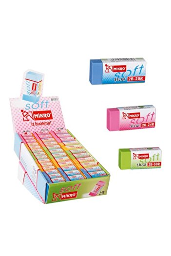 Mikro 2b-24r Colorful Soft Eraser