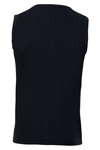 Anıt Men's Black Sleeveless V-Neck Rib T-Shirt