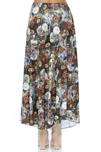 Quincey Women's Patterned Maxi Floral Micro Flowering Skirt Ek2353