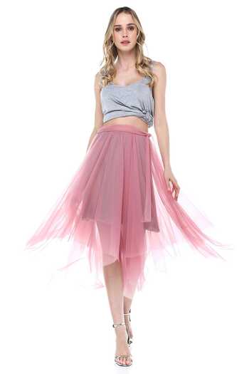 Quincey Women's Pink Tulle Skirt EKT2505