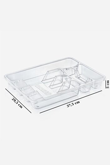 Digithome 37.5 cm Transparent Spoon Organizer - Drawer and Knife Set Trn-109 C320.049