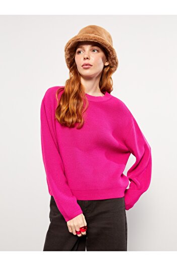 LC Waikiki Women's Knitwear Sweater - Crew Neck, Solid Long Sleeve