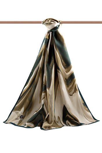 Vissona Women's Luxury Medina Silk Shawl Petrol Green