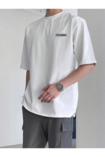 AFROGİYİM Men's Colorado Printed Oversize T-shirt
