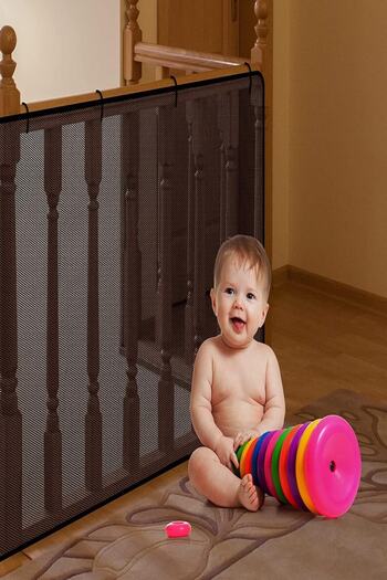 MasterCar Black Safety Door Children's Baby Stairs and Balcony Net Children's Safety Net Crib Circumference Net