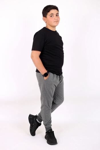 Çiggo Kids Plain Basic Cotton T-shirt And Jogger Seasonal Flat Tracksuit Bottom-top Set with Pockets