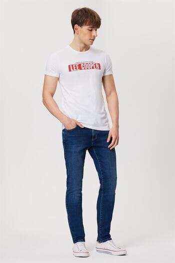 Lee Cooper Μπλουζάκι Real Men's O Neck Λευκό