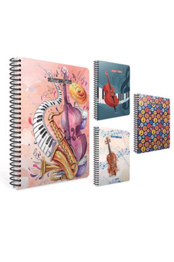 Gıpta A4 40 Sheets Spiral Cardboard Cover Guide Lined Music Notebook (1 Piece)