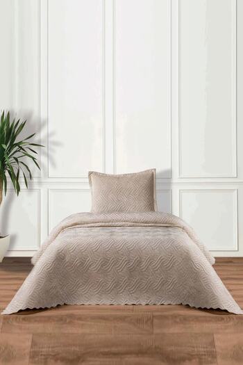 Karaca Home Lamia Gold Velvet Single Bedspread