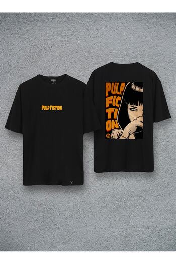 Darkia Μπλουζάκι Unisex με στάμπα διπλής όψης με σχέδιο Pulp Fiction μπροστά και πίσω