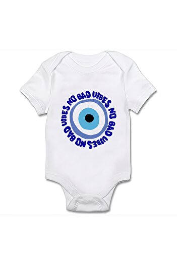 GREY Baby Bodysuit / Baby Bodysuit / Half Sleeve Baby Bodysuit / Printed Baby Bodysuit / Evil Eye Bodysuit