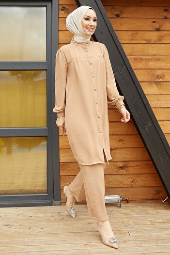 InStyle Arfa Ayrobin Κουμπωτό Casual Suit - Milk Coffee