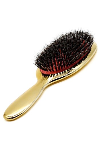LAND OF MYTH Lom1052 Welding Hair Comb Premium Series Oval Shovel Hair Opening Comb Brush, Electroplating, Welding (Gold)