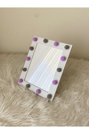 Leobabyroom Gray Lilac Pompom Detailed Baby/Kid's Room Design Frame