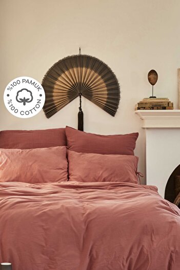 Karaca Home Σετ παπλωματοθήκη 4 Element Terracotta 100% βαμβακερό μονό πυρετό
