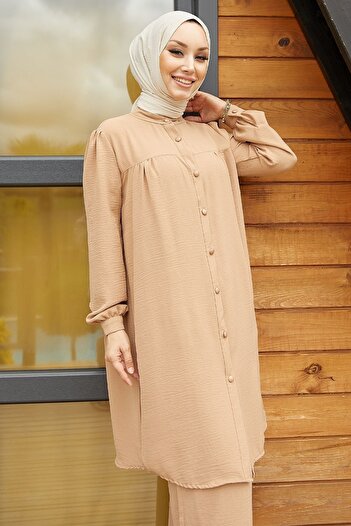 InStyle Arfa Ayrobin Κουμπωτό Casual Suit - Milk Coffee