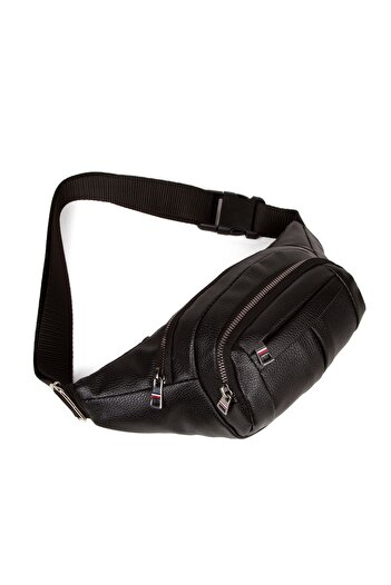 Newish Adelina Unisex Siyah Kulaklık Çıkışlı Omuz Ve Bel Çantası