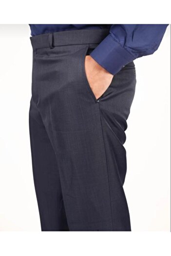 FATELLA Men's Dad Solid Color Comfortable Fit High Waist Classic Fabric Trousers