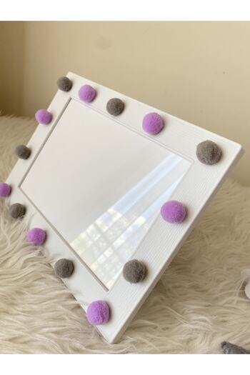 Leobabyroom Gray Lilac Pompom Detailed Baby/Kid's Room Design Frame