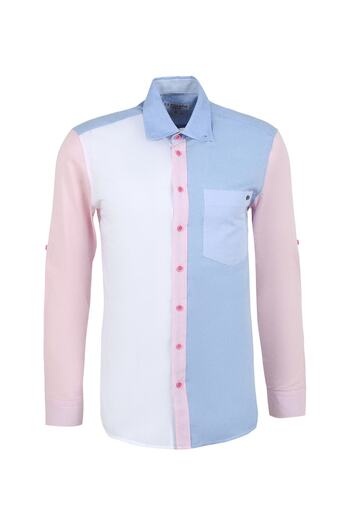 U.S. Polo Assn. Ροζ ανδρικό πουκάμισο Regular Fit - Πάστερ γιακά με κουμπιά