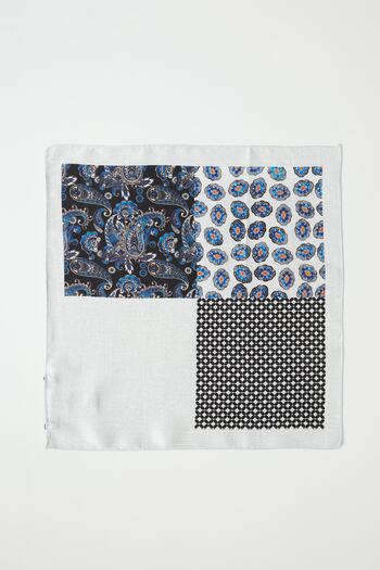 ALTINYILDIZ CLASSICS Men's Grey-Navy Blue Patterned Handkerchief