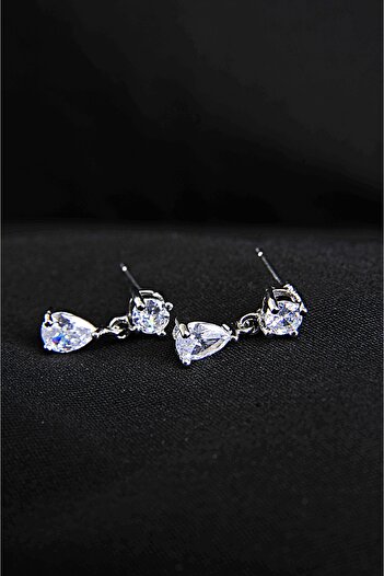 EUROMODA Special Zirconium Stone Glass Pearl Silver Plated Necklace Earring Evening Dress Suit Set