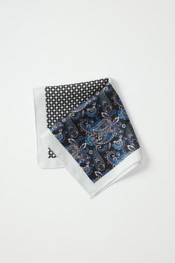 ALTINYILDIZ CLASSICS Men's Grey-Navy Blue Patterned Handkerchief