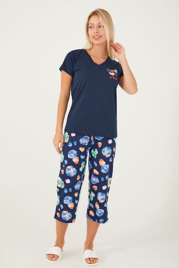 Arnetta Navy Blue Women's Capri Set