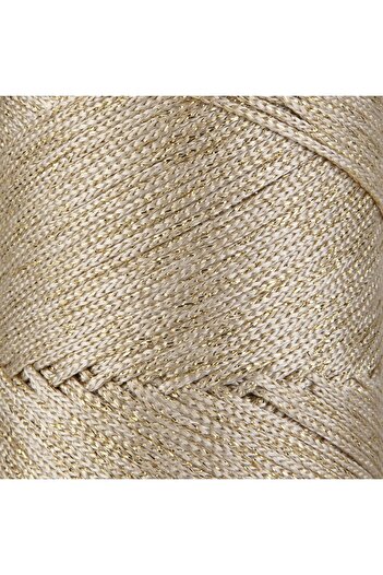 SENSY Premium Glitter 200 Gr Polyester Macrame Rope Ecru 2 Mm - 230 M Supla Σχοινί και νήμα τσάντας