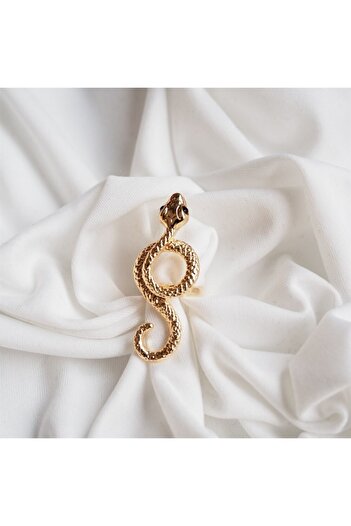 Planet Butik Snake Embroidered Ring Gold