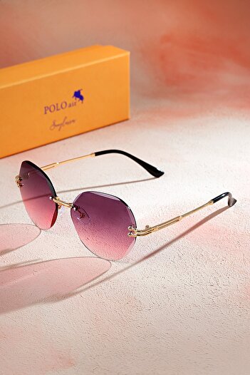 Polo Air Křišťálové kulaté dámské sluneční brýle růžové barvy