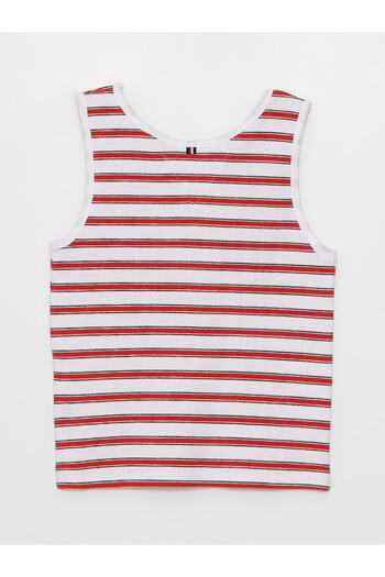 LC Waikiki U Collar Striped Girl's Undershirt