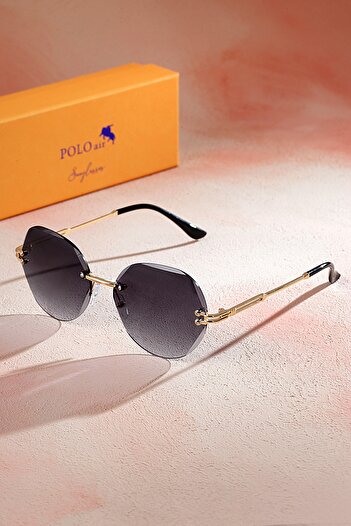 Polo Air Ochelari de soare Crystal Round pentru femei Culoare neagră