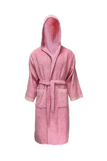 Lucy and Home Unisex μπουρνούζι μπούκλας με λεπτομέρεια κεντήματος
